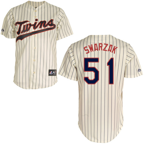 Anthony Swarzak #51 mlb Jersey-Minnesota Twins Women's Authentic Alternate 3 White Baseball Jersey